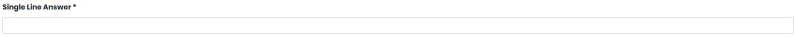 a Single Line Answer field