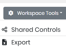 Workspace Tools menu with the Export option