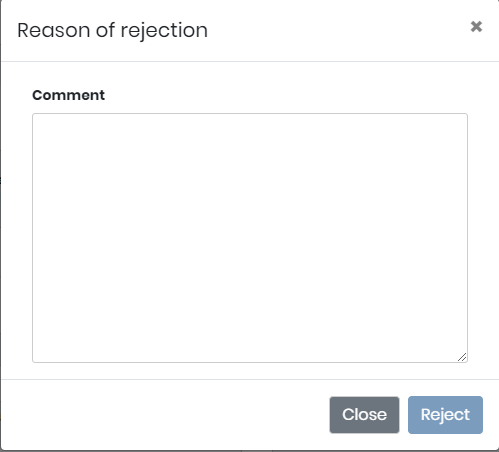 Reason of rejection when evidence is missing