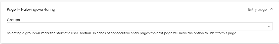 group selection for a workflow page